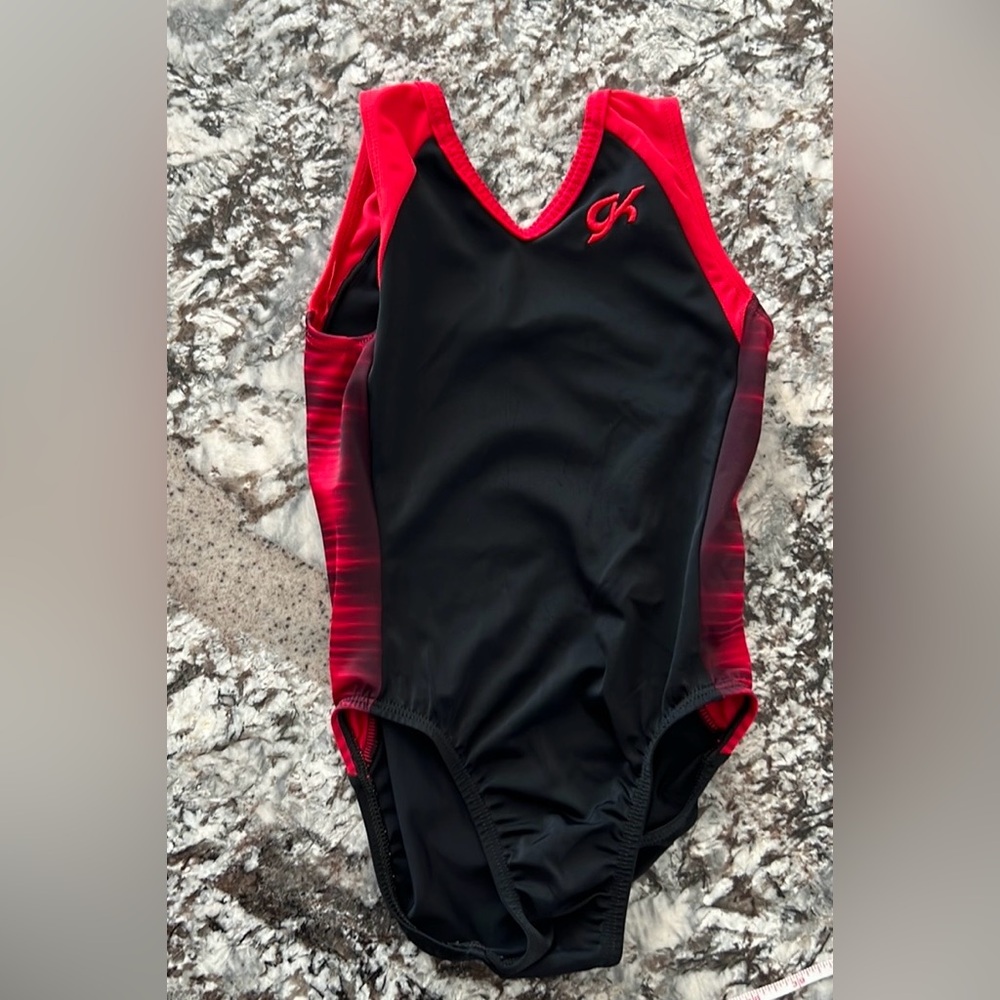 GK leotard gymnastics Leo child small CS red black